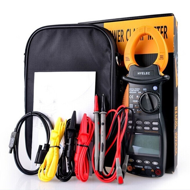 Digital 3-Phase TRMS Harmonic Power Clamp Meter Harmonic Power Tester RS232 PC