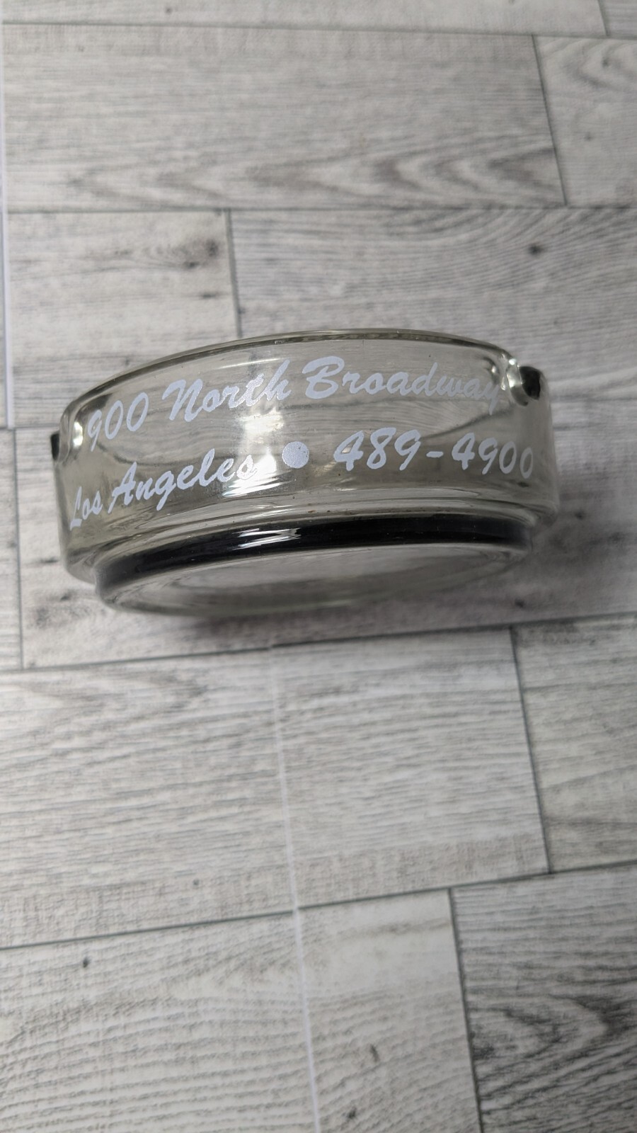 Vintage Little Joe’s Restaurant Round Glass Ashtray Gray Tone Los Angeles