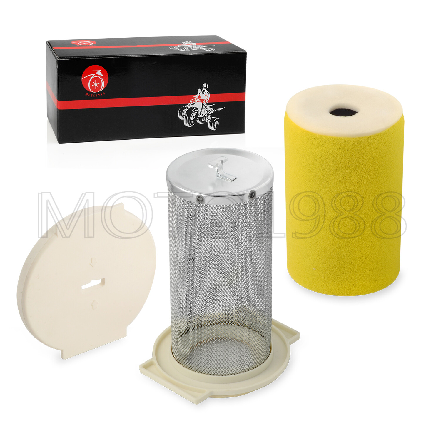 Air Filter & Guide & END CAP For Yamaha Timberwolf 250 YFB250 YFB250FW 1992-2000