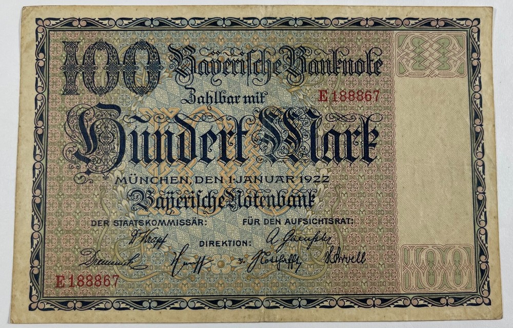 Germany Bayern 1922 & 1923 (2) notes. (#740) Decent notes.