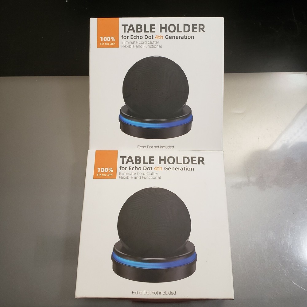 Echo Dot 4th Generation Black Table Holder, Clever Desktop Stand Mount New