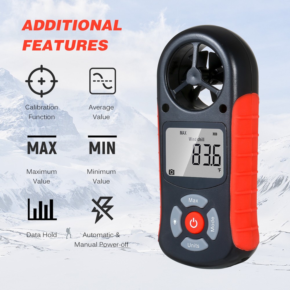 8-in-1 Handheld Digital Anemometer Wind Speed Meter Measuring Tool