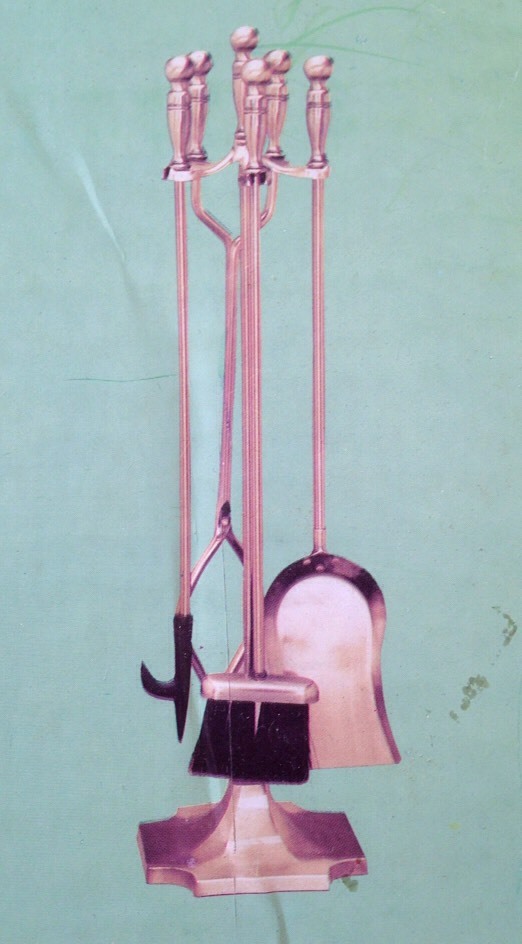 Fireset Delux Brass Fireplace Set NIB