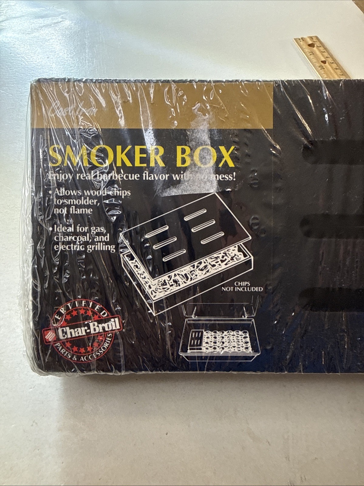 Char-Broil Cast Iron Smoker Box Gas Charcoal Grills wood Chips Flavor electric