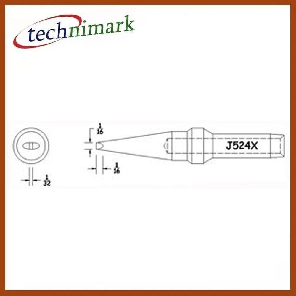 Hexacon J524X Semi Chisel Soldering Tip, 1/16"