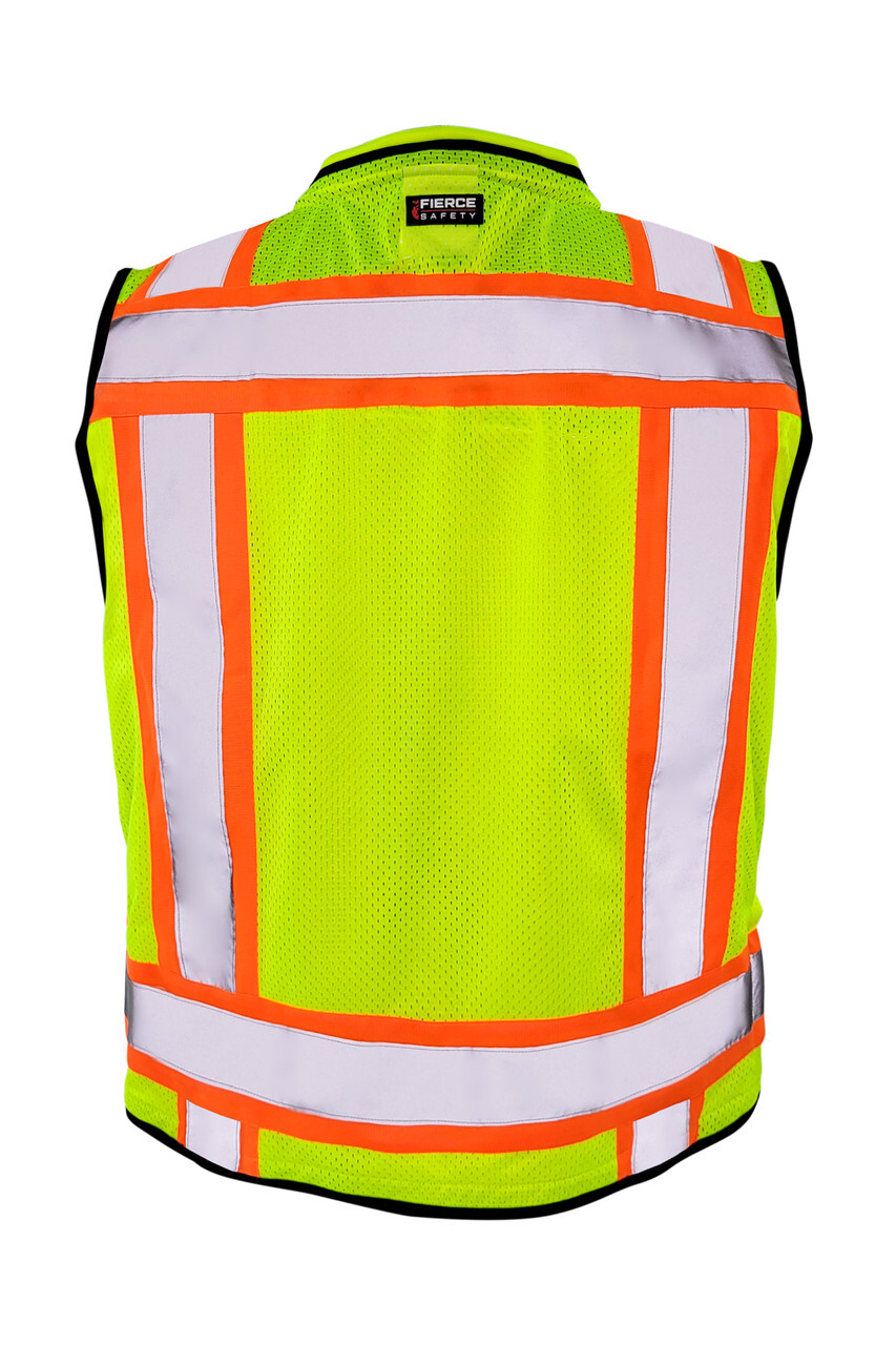 Fierce Safety Class 2 Lime Heavy Duty Vest with Tablet Pockets