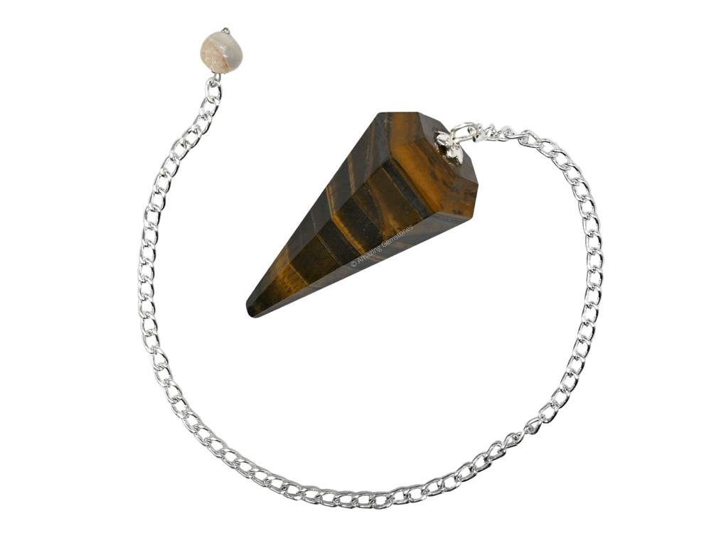 Tiger Eye Agate Dowsing Crystal Pendulum