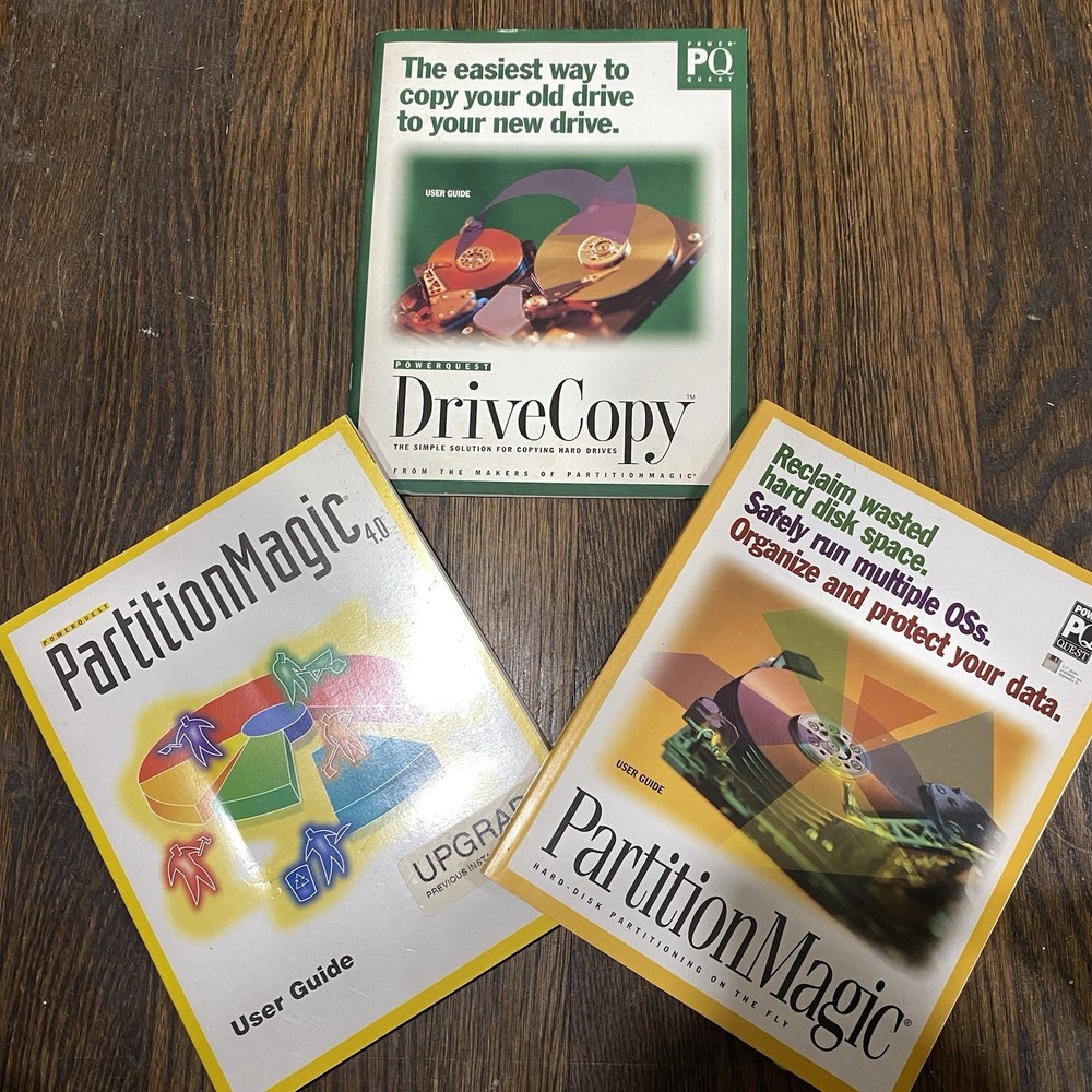 Partition Magic User Guides 1.0 3.0 4.0 3 Book Power Quest Bundle