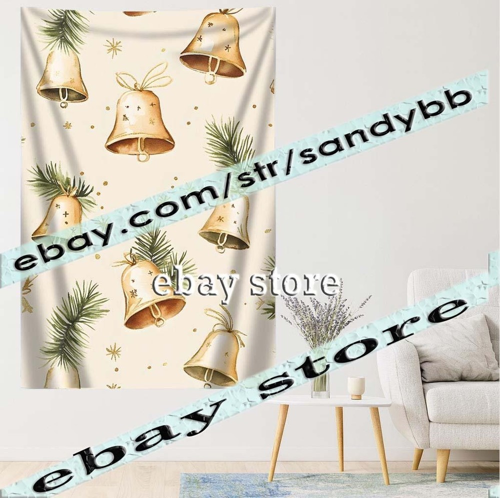 Festive Bells Pattern elegant simple subtle tapestry 39X59 in