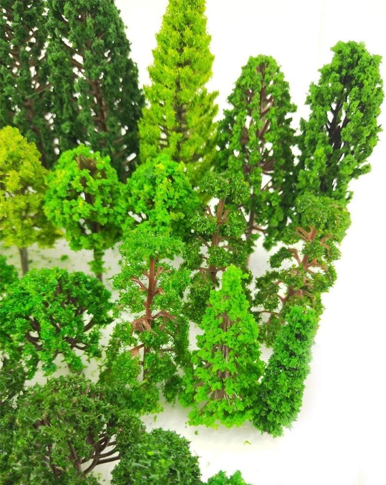 32 or 60 Pc Model Trees 1.36-6 inch Mixed Model Tree Train Scenery Architecture