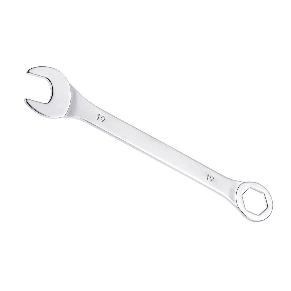 Thin Combination Wrench with Offset 6 Point End and Angled Open End 19mm