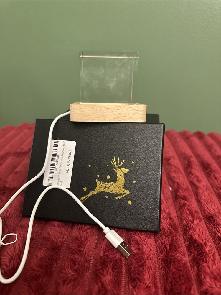 Crystal Engraved Cube Universe Nightlight