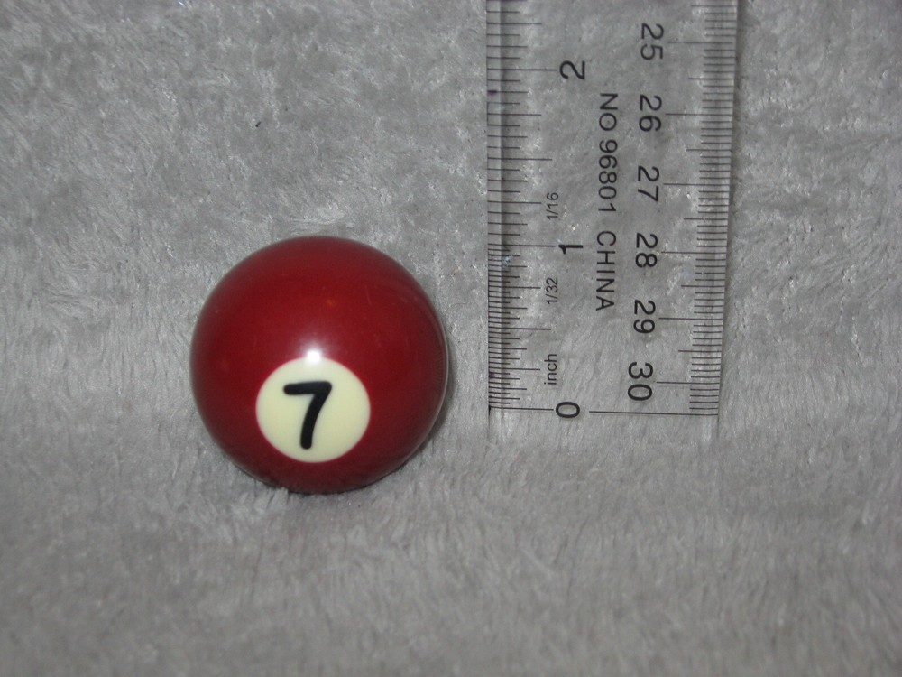 Mini Pool Ball #7 Red Solid 1.5" Diameter Miniature Billiard Replacement