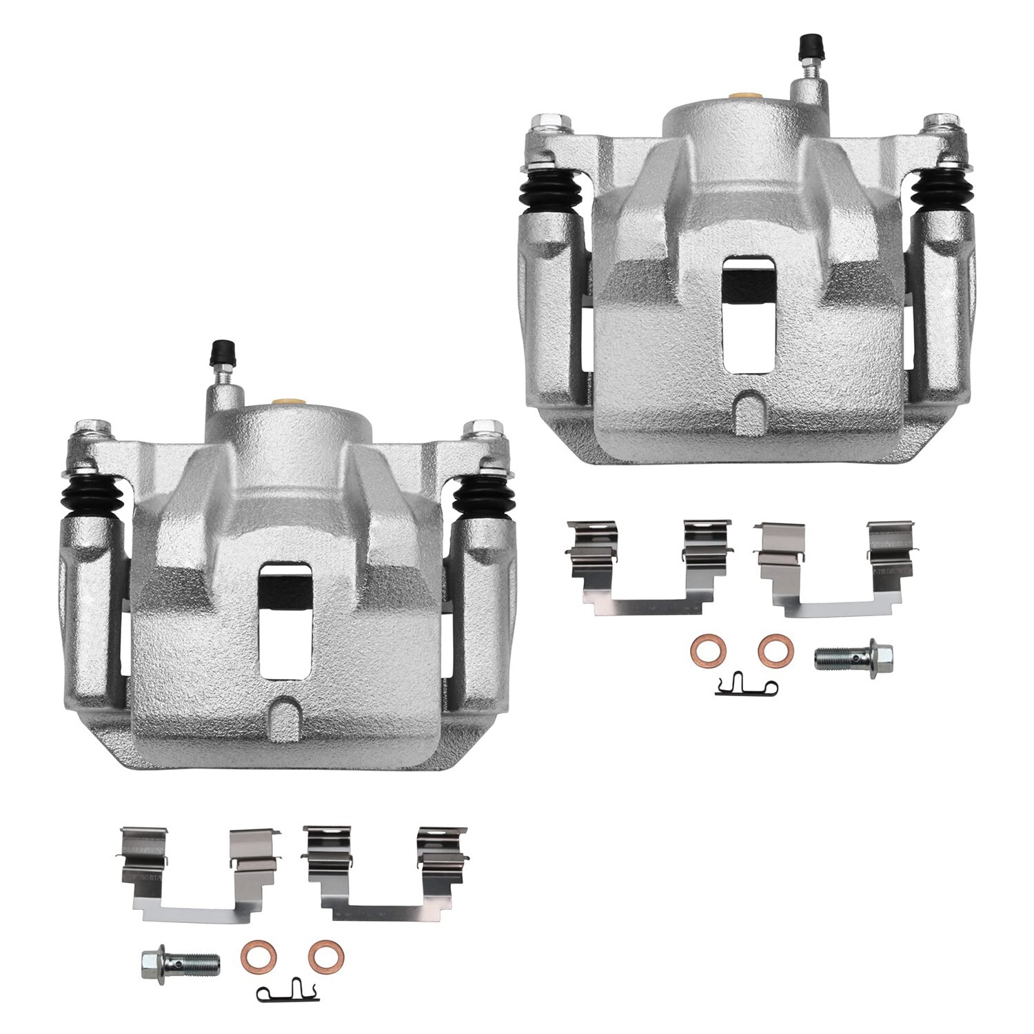 Front Steering Knuckles Drilled Rotors Calipers Kit for 2003-2008 Toyota Corolla