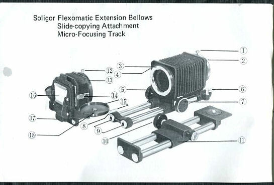 Soligor T-2 Flexomatic InterChangeable Bellows Extension Unit Instruction Manual