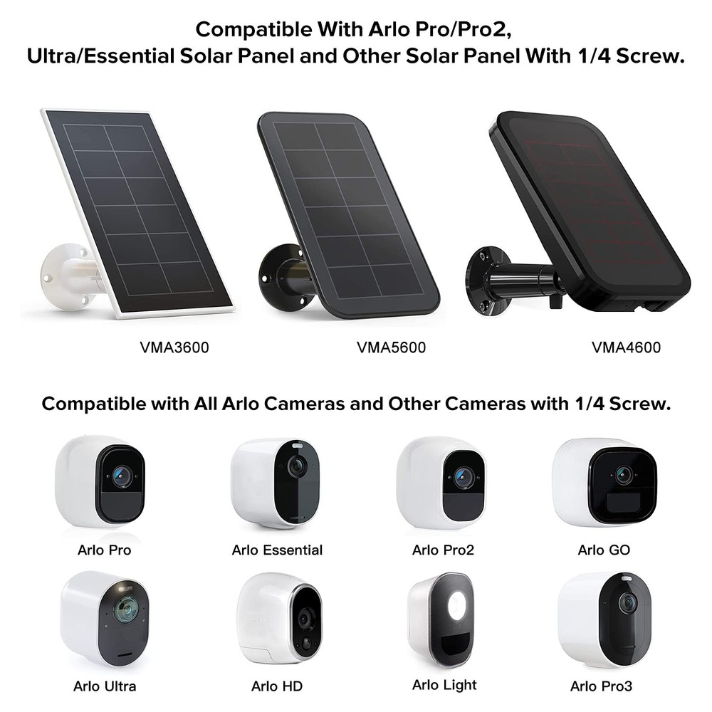 2Pack Gutter Mount Compatible with Arlo Essential Solar Panel, Arlo Pro 5S/Pro 4