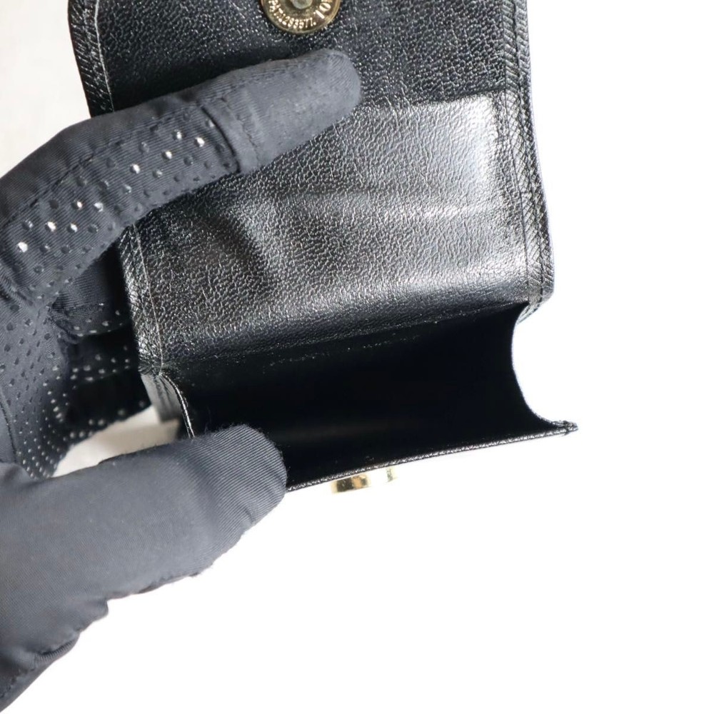 Yves Saint Laurent Monogram Leather Cigarette Case Black Used