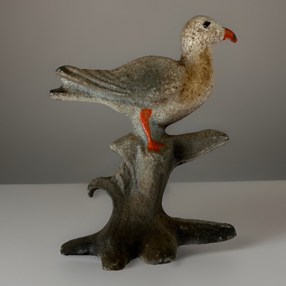 Vintage 30s-40s Cast Iron Bottle Opener Seagull Perched on Stump - John Wright