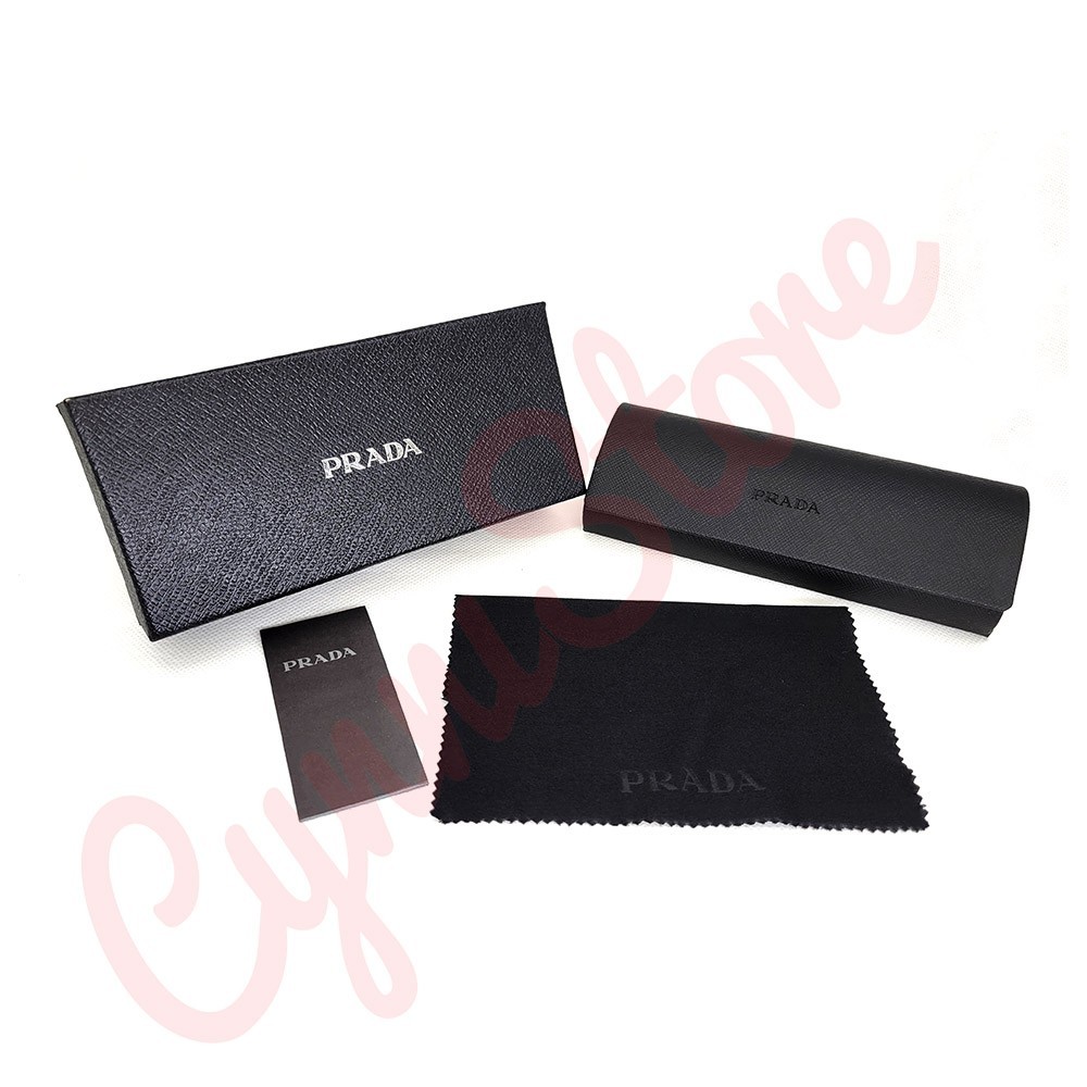 Prada Universal Black Small Hard Case for Eyeglasses with Cleaning Cloth & Box