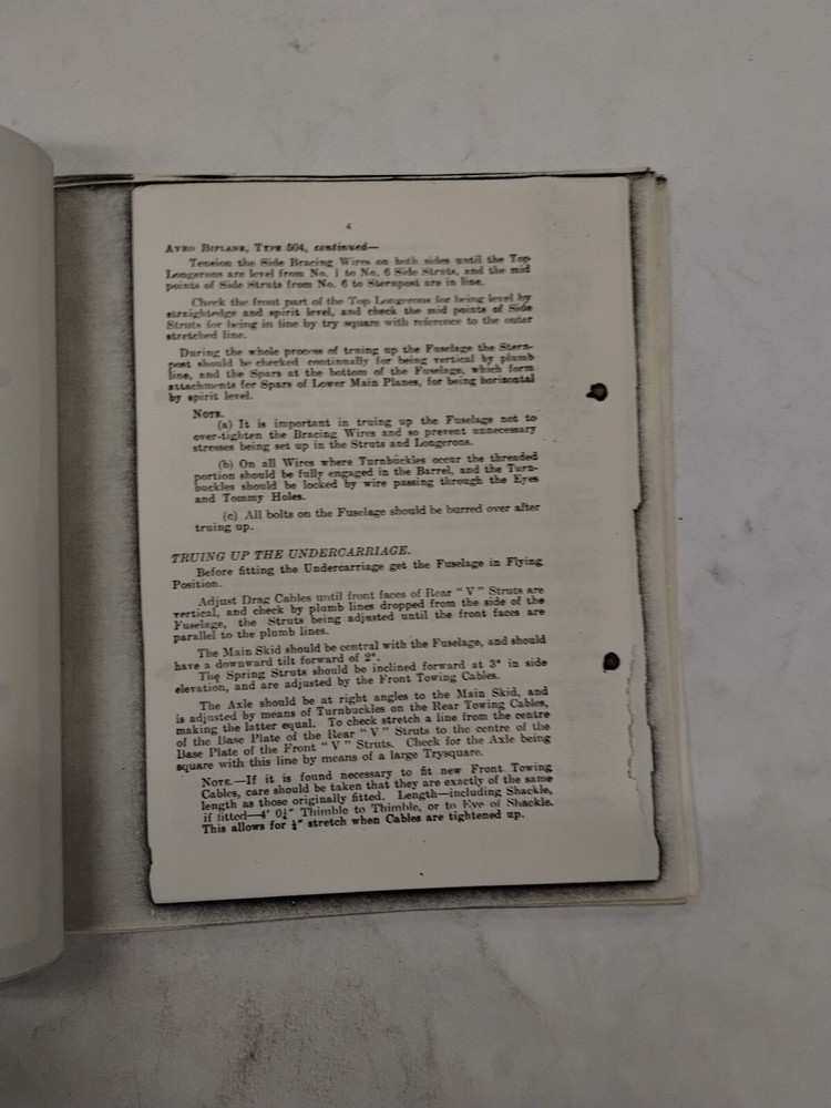 Avro Biplane Type 504 Rigging Notes-Copy