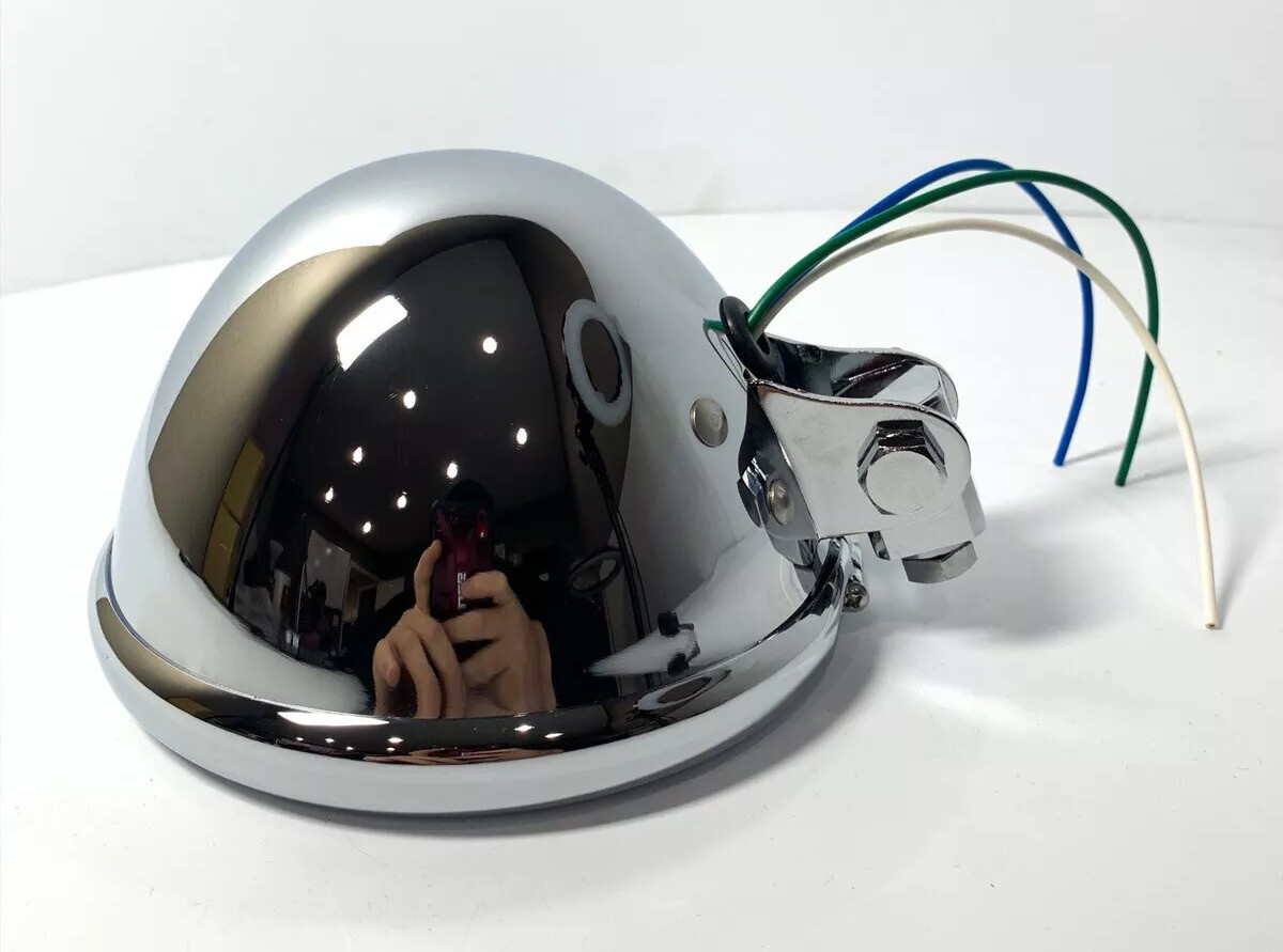 Chrome Motorcycle Headlight Headlamp Bucket Housing Bottom Mount - 5 3/4" Inch