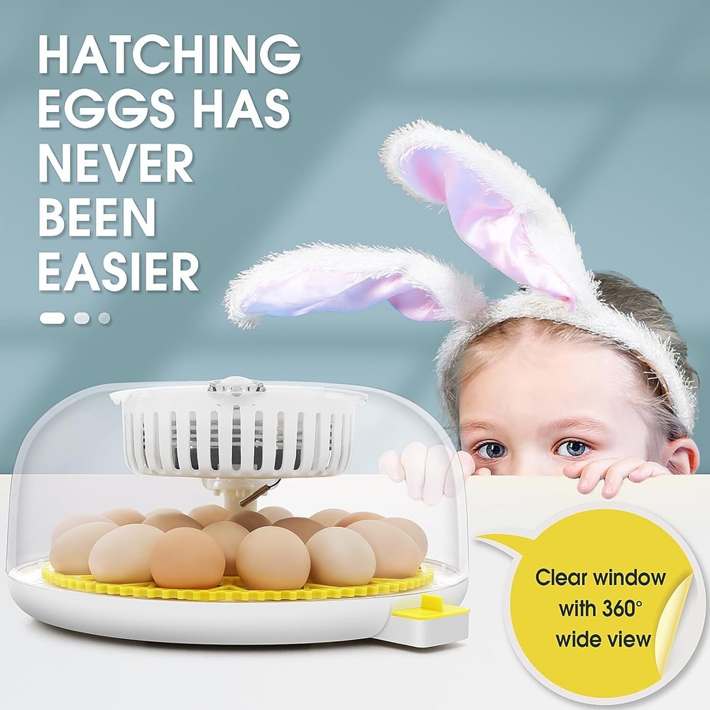 18 Egg Incubator for Hatching Chick with Automatic Turning & Stop, Egg Candler