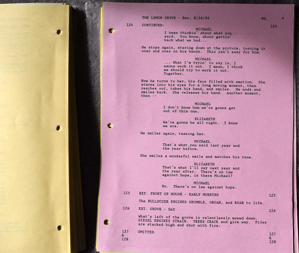 1994 The Lemon Grove Original Screenplay Shooting Script