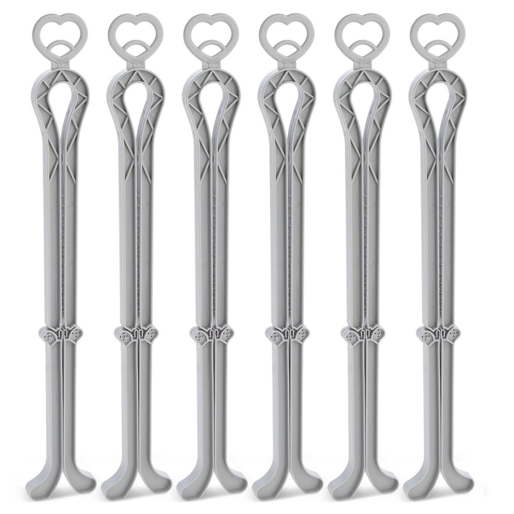 Juvale 6 Pack Folding Boot Shaper Stands for Storage, Grey Clip Support Inserts,
