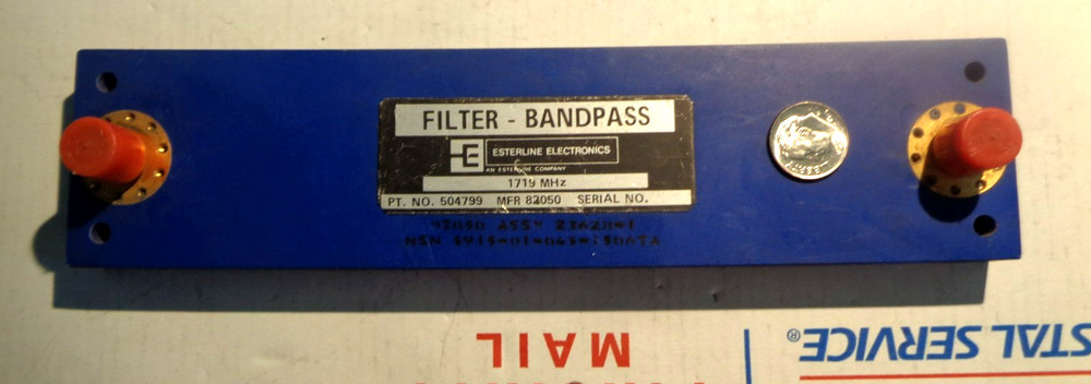 Esterline Electronics RF Microwave Bandpass Filter 504799 1719 MHz