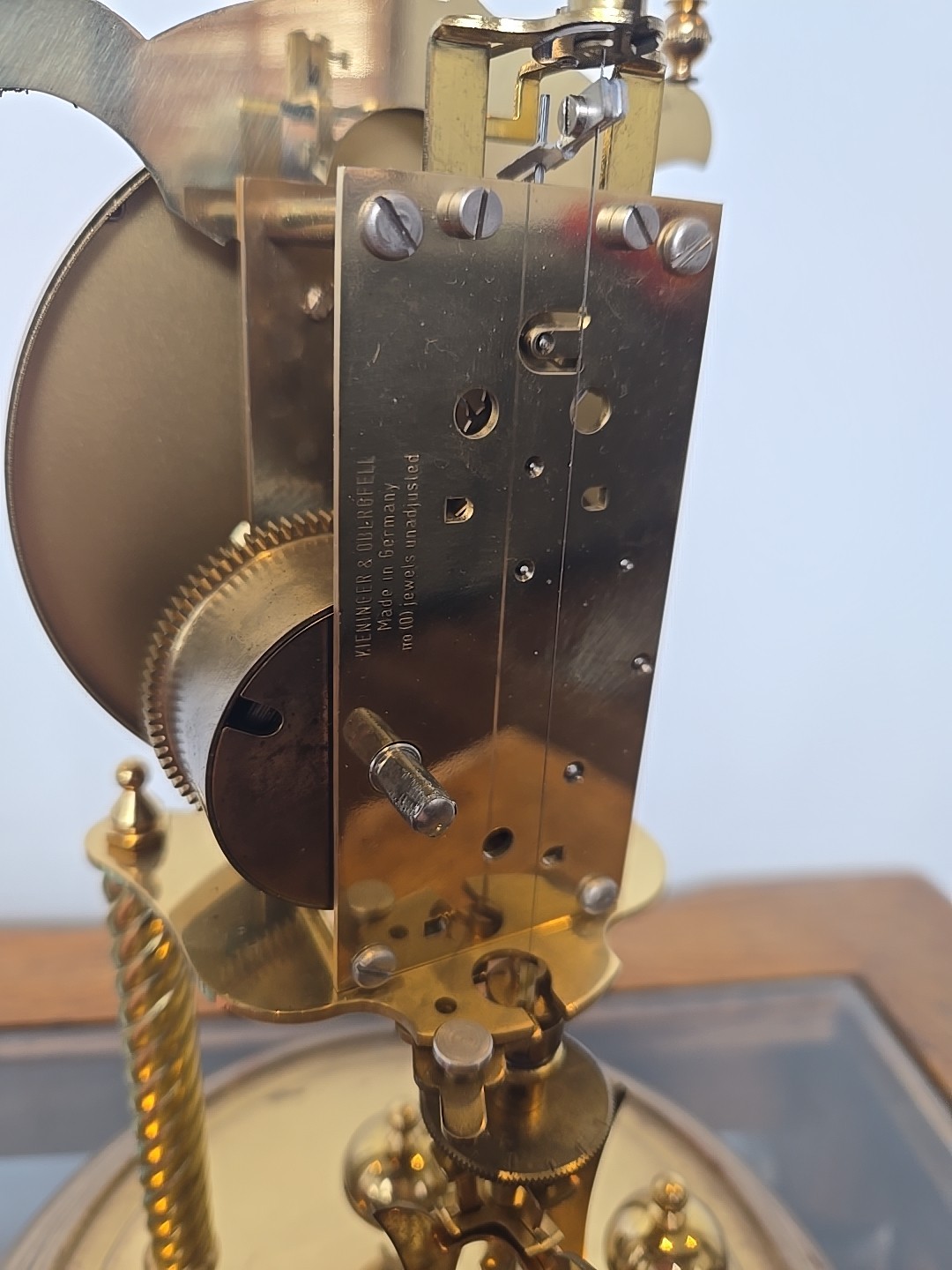 Vintage Kundo 400 Day Anniversary Clock Glass Dome Working