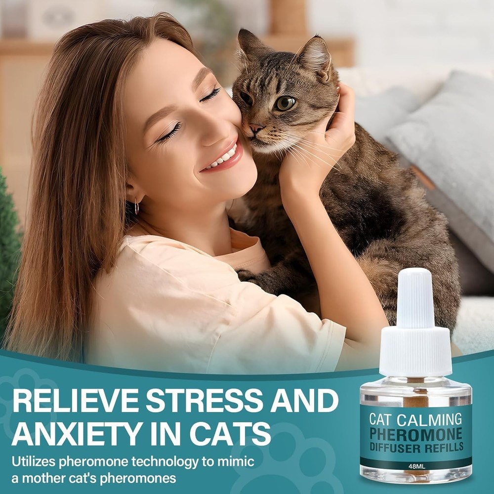 Cat Calming Diffuser Refill 6 Pack Pheromone Six pack, Green