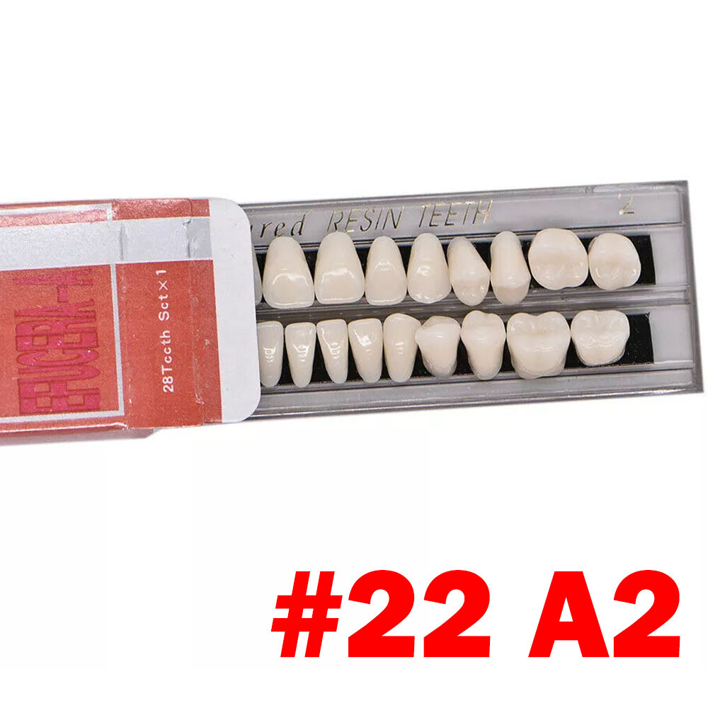 Dental Acrylic Resin Denture Shade A2 A3 Upper Lower Full Set False Teeth