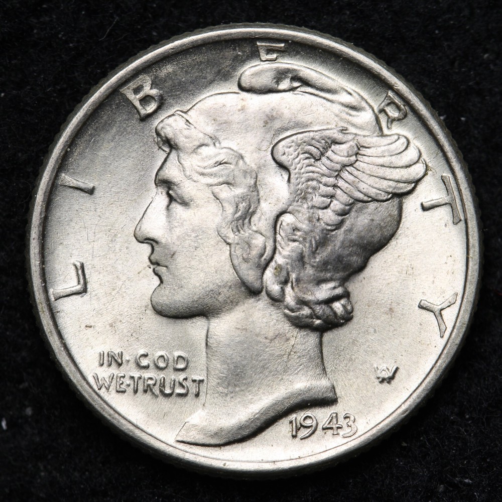 1943-D Mercury Silver Dime CHOICE BU *UNCIRCULATED* MS E387 ZAVB