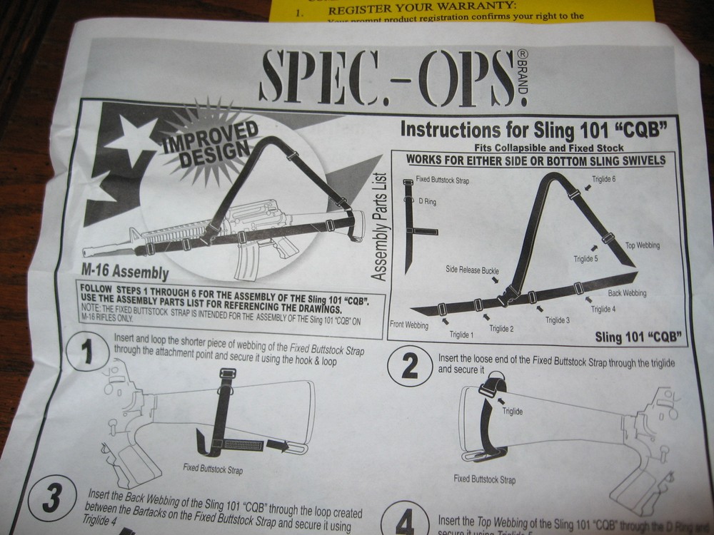 Spec-ops SLING 101 CQB, Universal Combat Fighting Sling 3 point