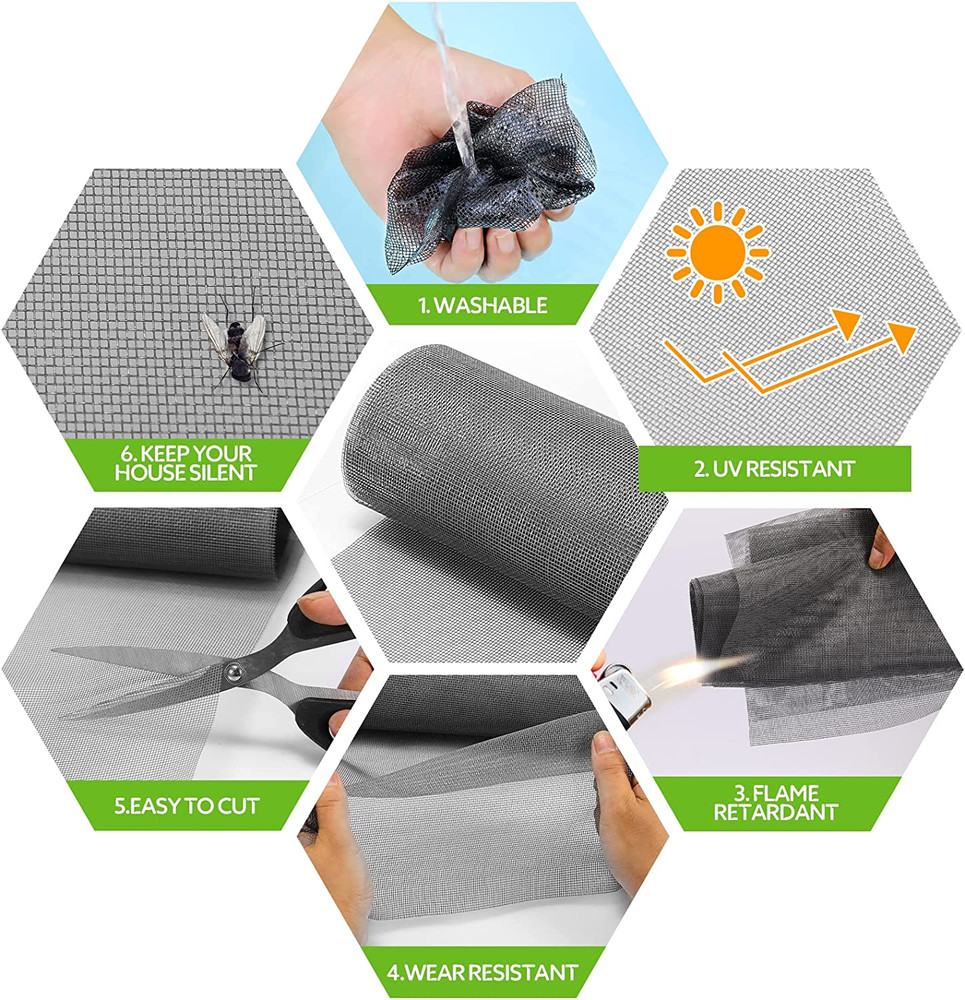 Window Screen Mesh Screen Door Mesh Roll DIY Window Screen Replacement Mesh Ne