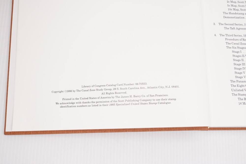 Canal Zone Stamps 1986 Plass Brewster Salz Hardcover Canal Zone Study Group