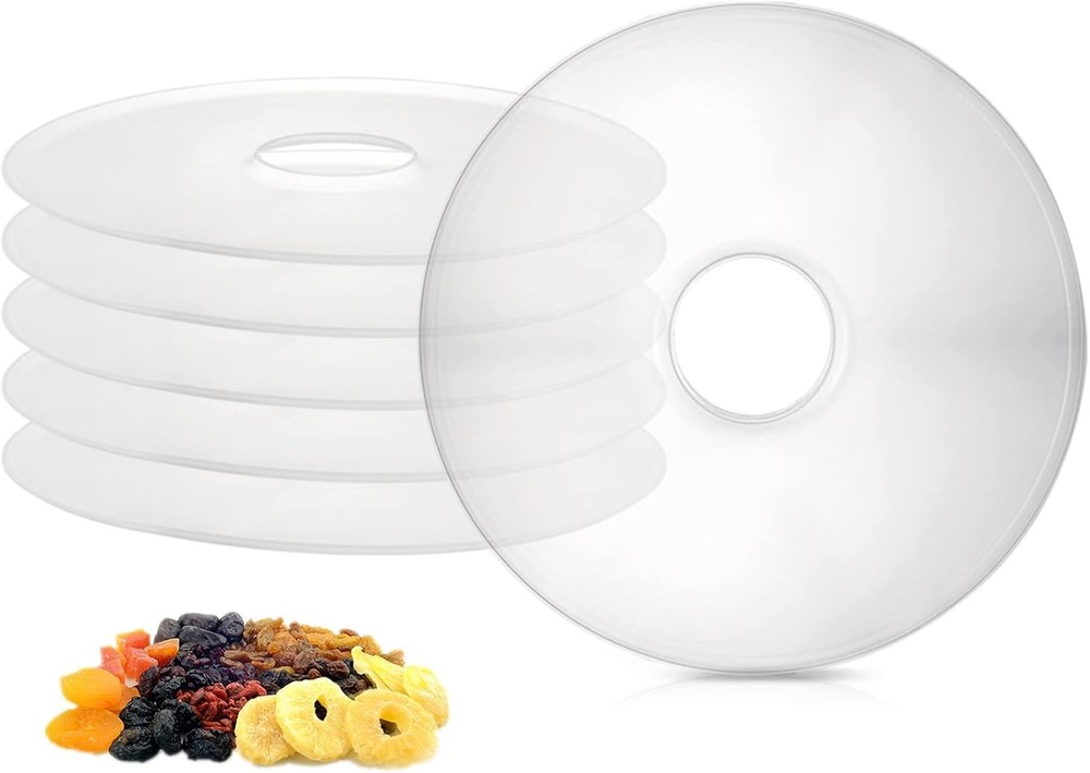 ZOOFOX 6 Pack Fruit Roll Sheets, Round Plastic Dehydrator Sheets with clear