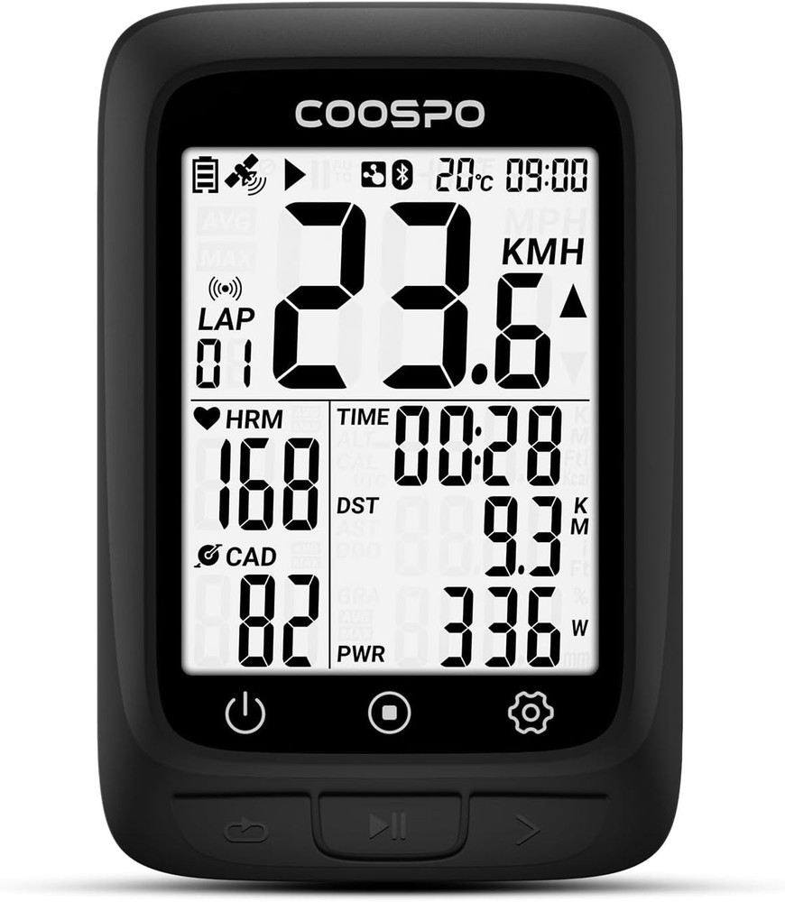 Bike Computer GPS Wireless, ANT+ Cycling Computer GPS with Bluetooth, Multifu...