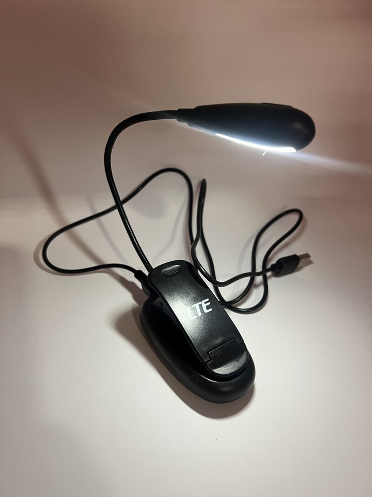 Book Light Reading Rechargeable Clip On Clamp LED Charging Cord