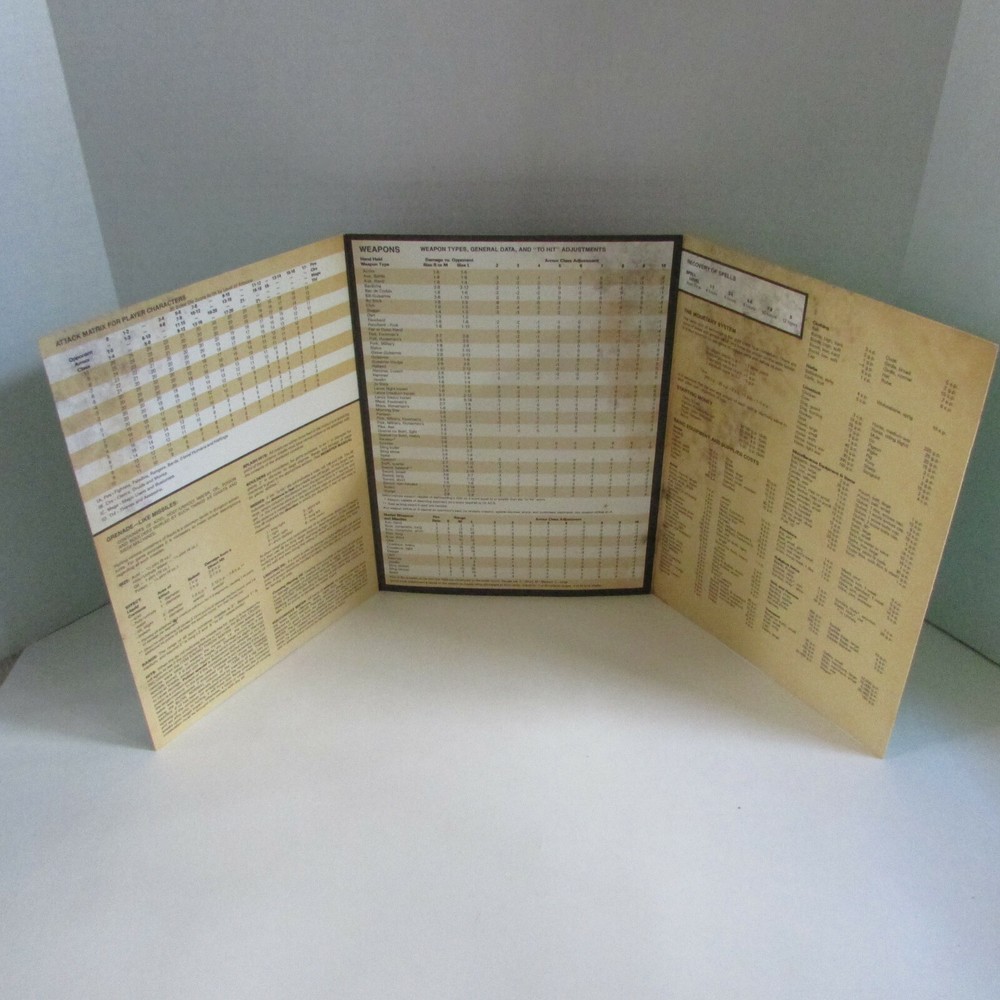 VINTAGE 1985 Advanced Dungeons & Dragons Player's Reference Screen (see listing)