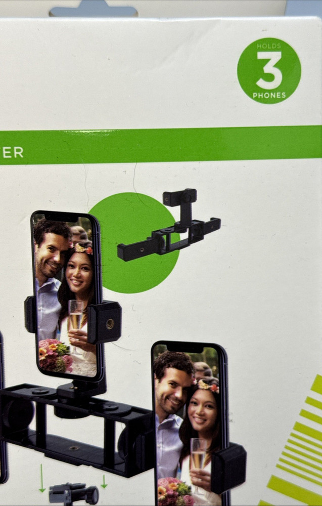 Vivitar Tripod Adapter 3 Smartphones Adjustable Grip Easy Mount