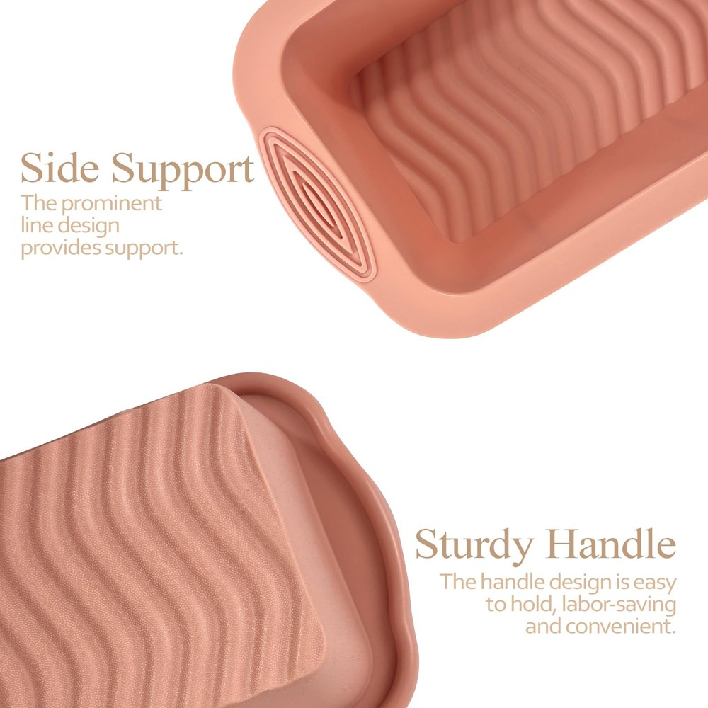 Silicone Bread Loaf Pan 2 PCS Rectangular Non-Stick Baking Mold Pans for Oven