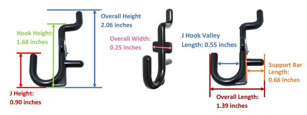 Plastic Pink J Hook Peg Board Hook Kit Tool Storage Craft Hooks Pick A Pack