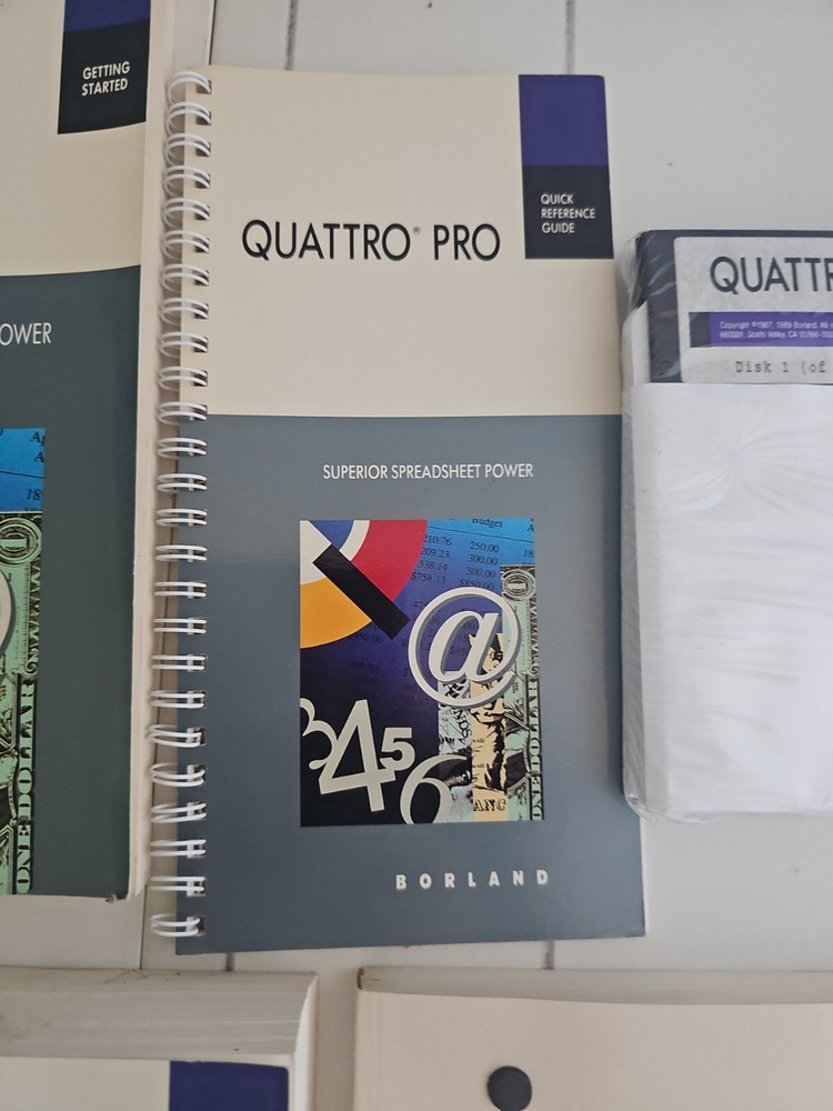Quattro Spreadsheet User's Guide Etc. 1987 8 Disc's 4 Rare Vtg Computer Software