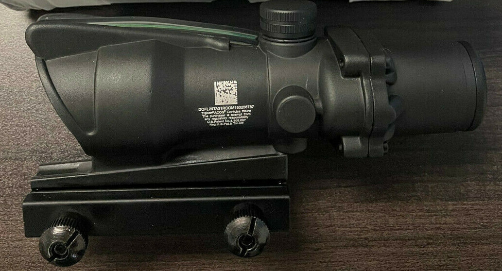 4x32 Fiber Optic Scope Chevron Reticle GREEN Weapon Sight ACOG Clone + 2 gifts