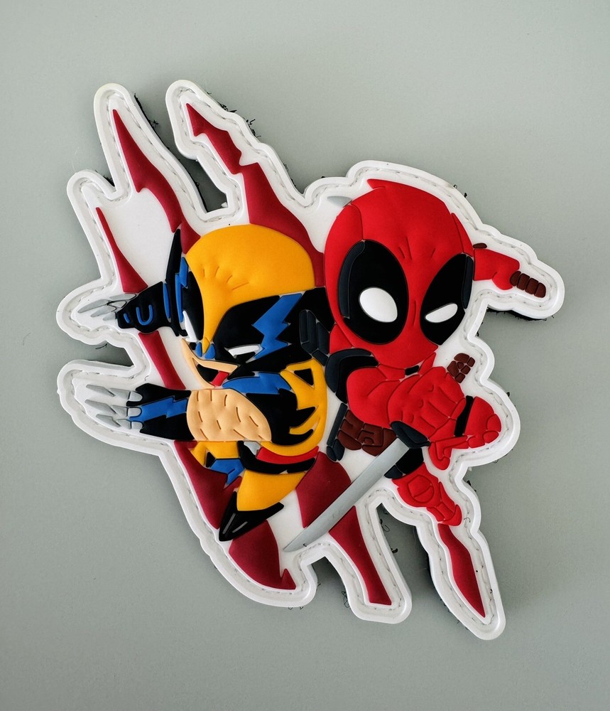 Deadpool And Wolverine Rubber PVC Hook/Loop Morale Patch