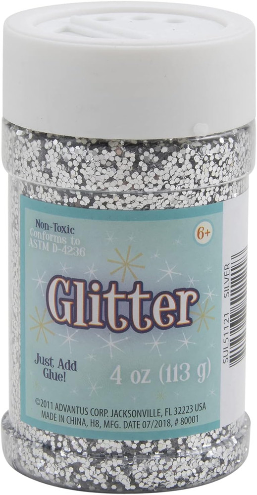 SUL51121 4 Oz. Glitter Jar - Silver