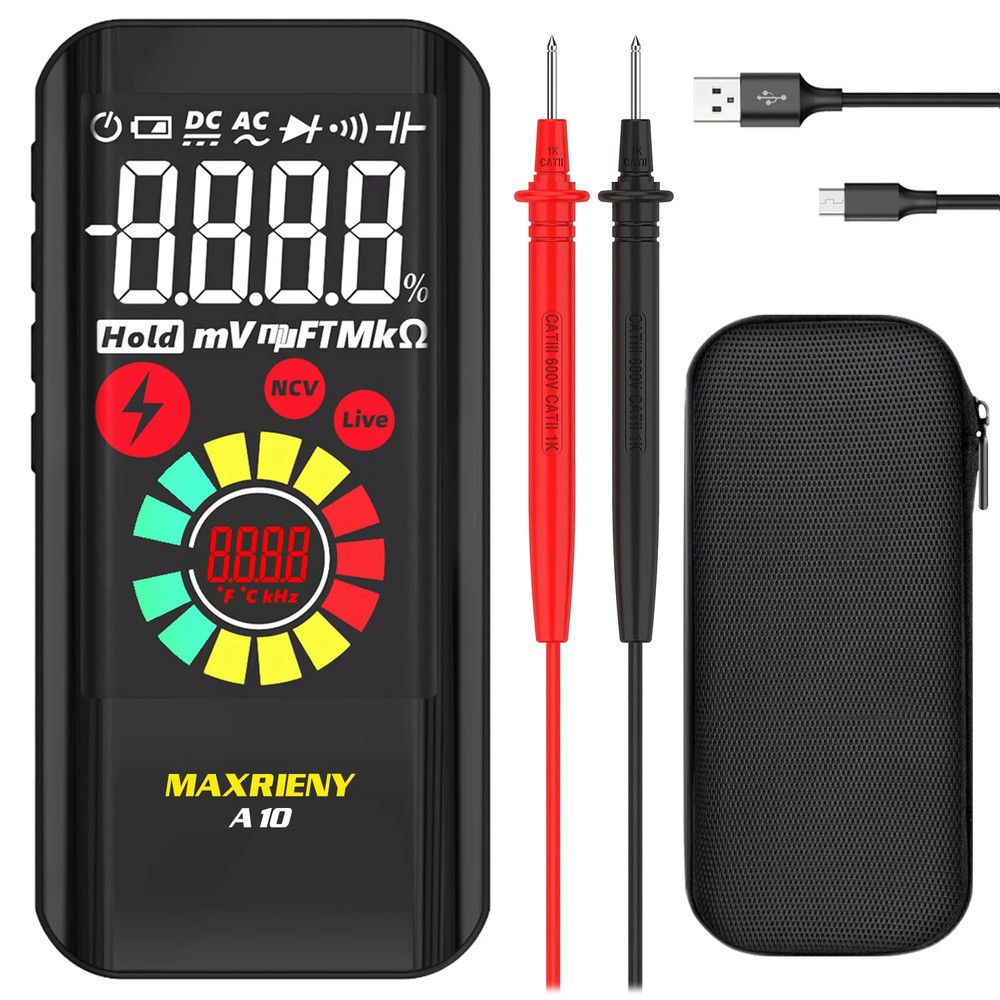 Smart Digital Multimeter USB Rechargeable True RMS EBTN AC Voltage Capacitance