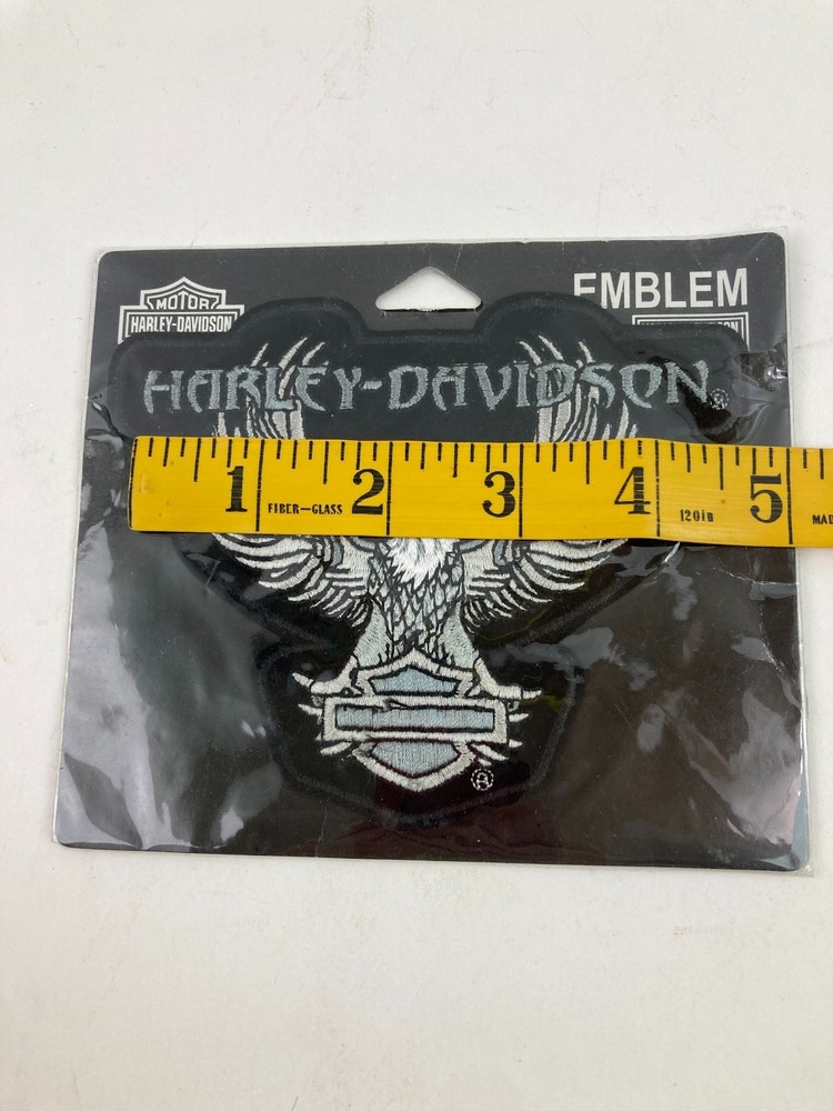 Harley Davidson Winged Tribal Eagle Grey & Black Blank Bar Shield Emblem Patch