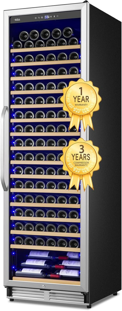 190-Bottle Wine Cooler with Professional Temp Control, Quiet & Versatile Design